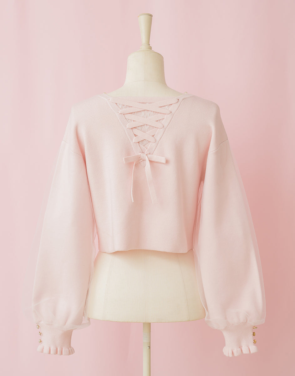 Mellfy memory ♡ Twin ribbon pearl カーディガン Mellfy memory ♡ Twin ribbon pearl カーディガン