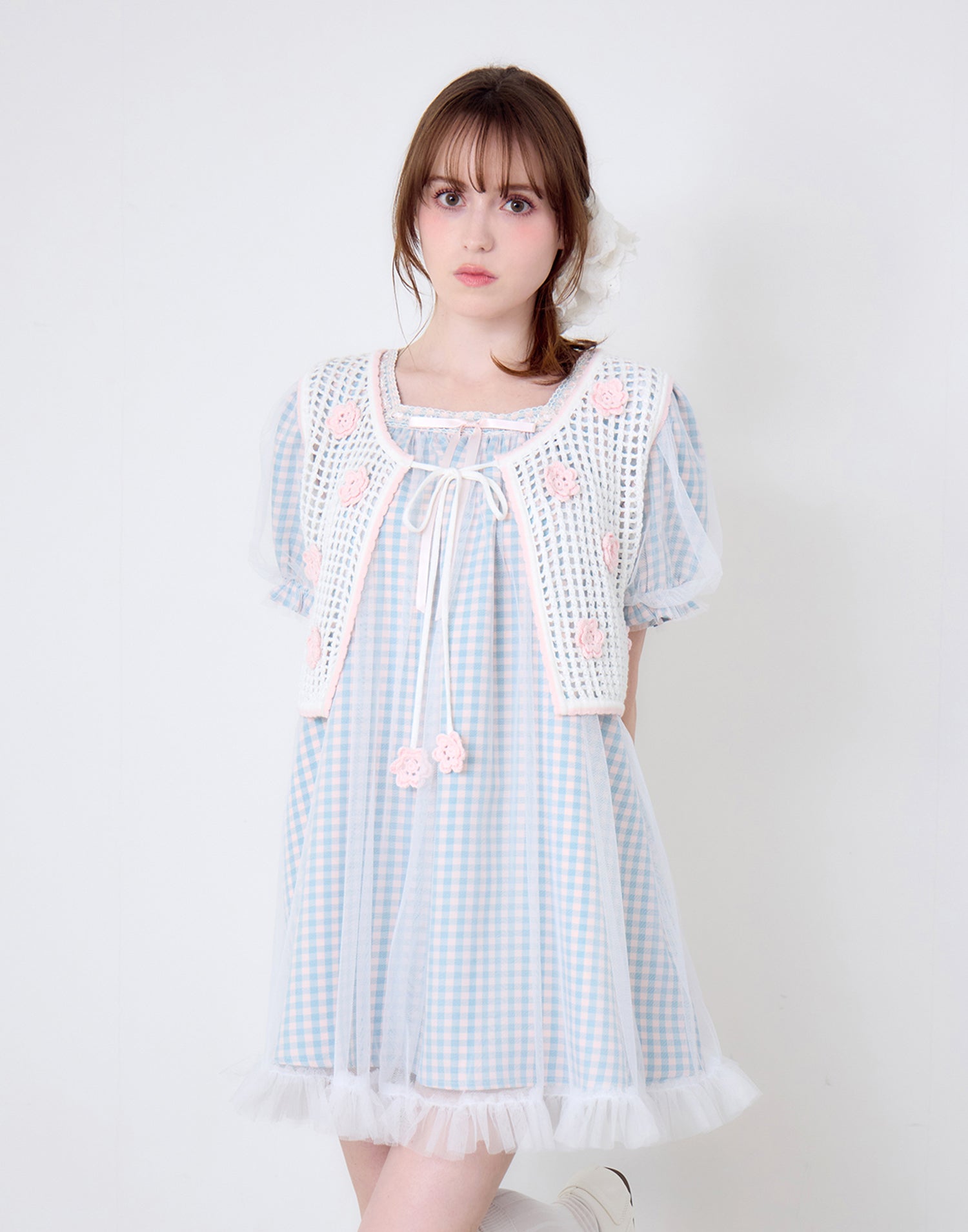 gingham check tulle dress – mellfy memory