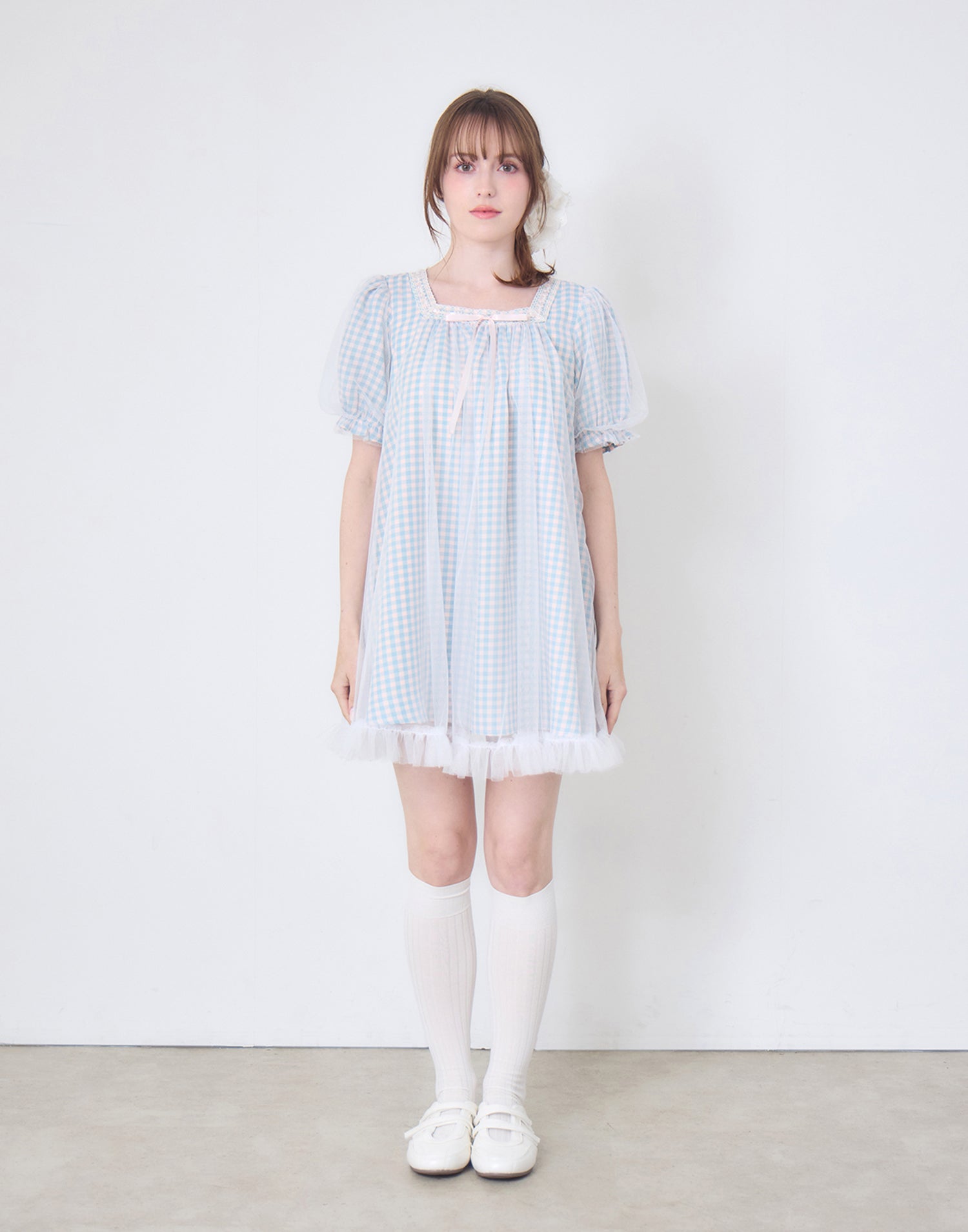 gingham check tulle dress – mellfy memory