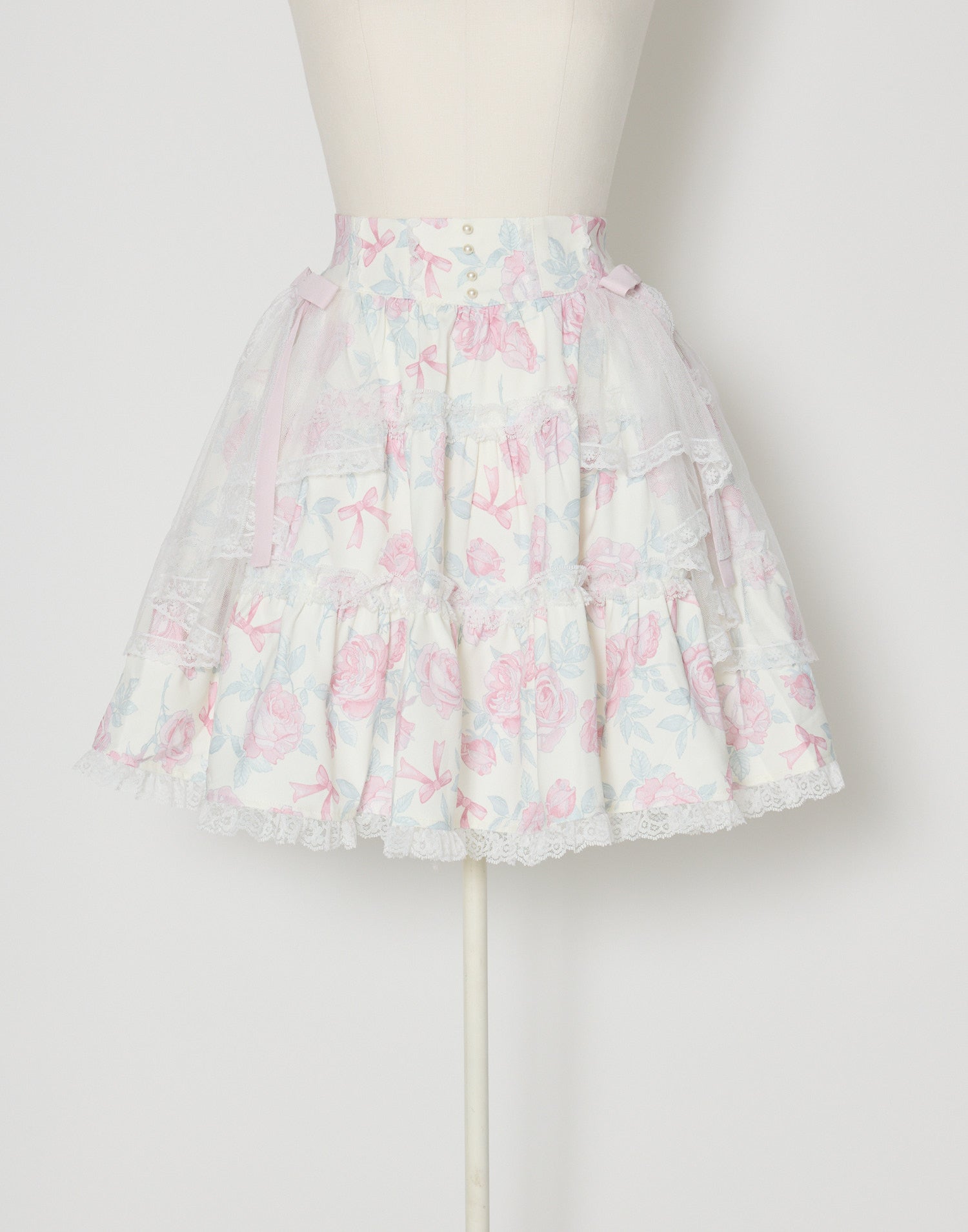 Rosy Flora tulle Veil skirt – mellfy memory