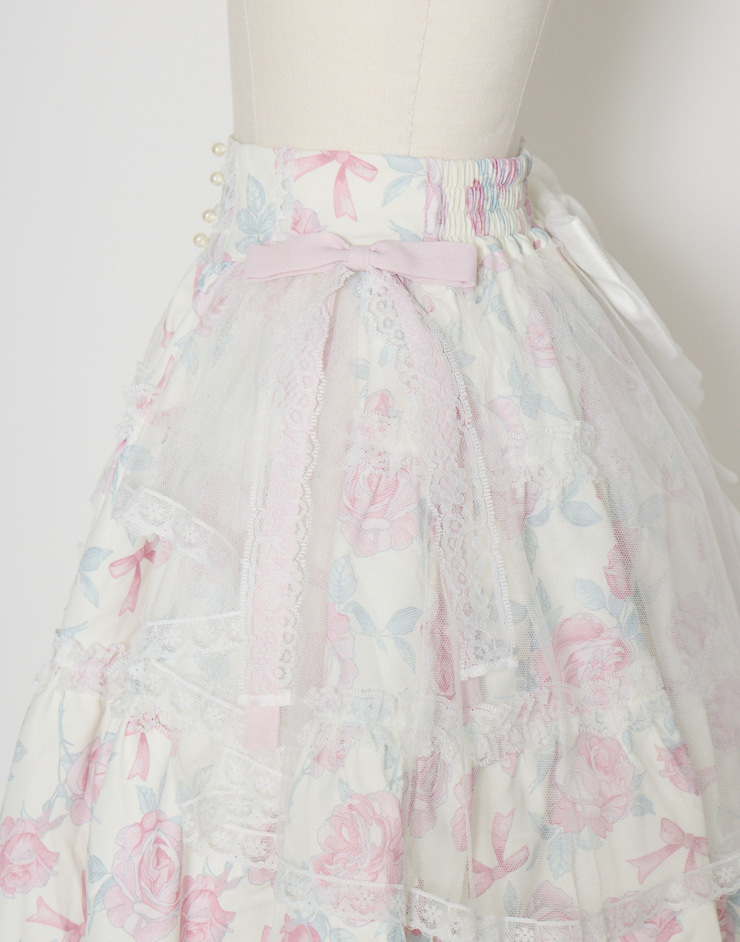 Rosy Flora tulle Veil skirt – mellfy memory