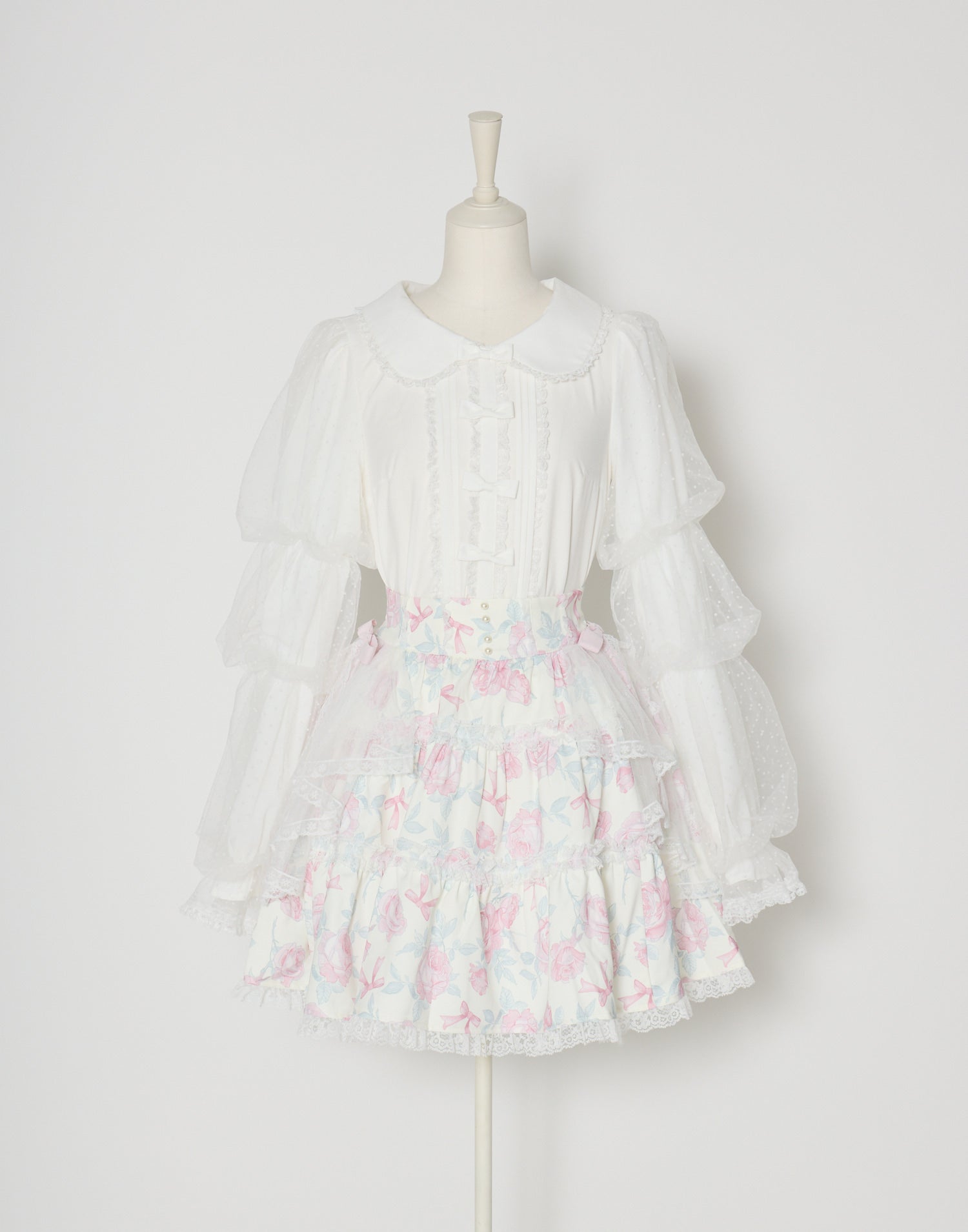 Rosy Flora tulle Veil skirt – mellfy memory