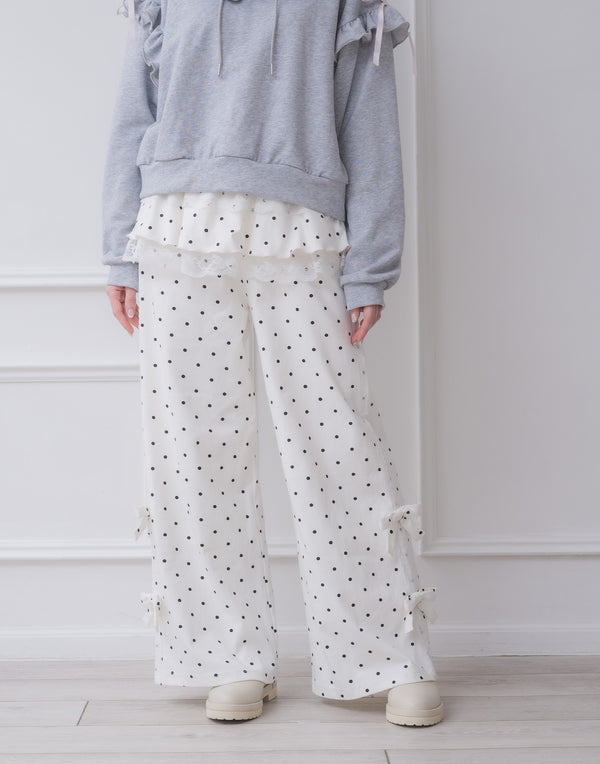 fancy dot layered pantsskirt／Lolime（Mサイズ・LLサイズ展開）