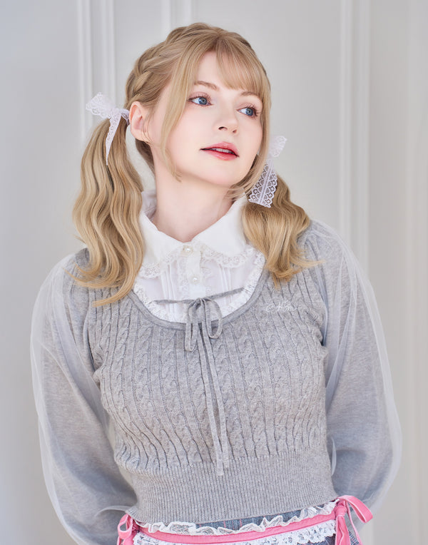 Girls Cable Knit Blouseトップス