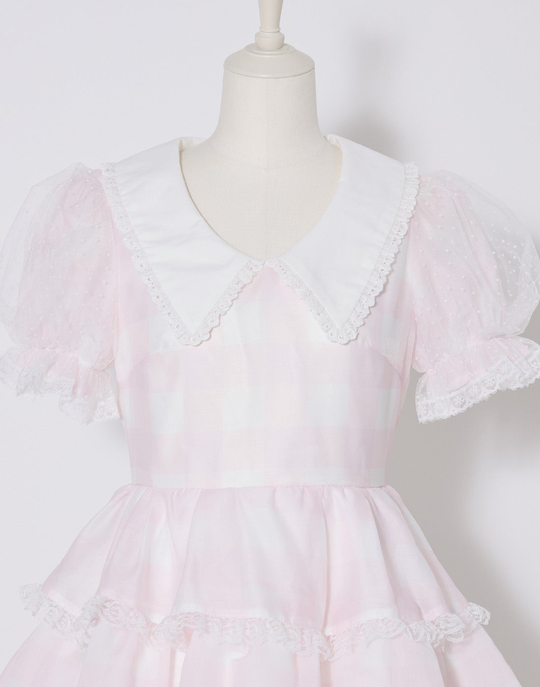 Fairy gingham tiered doll ワンピース ピンク Fairy gingham tiered doll ワンピース – mellfy memory