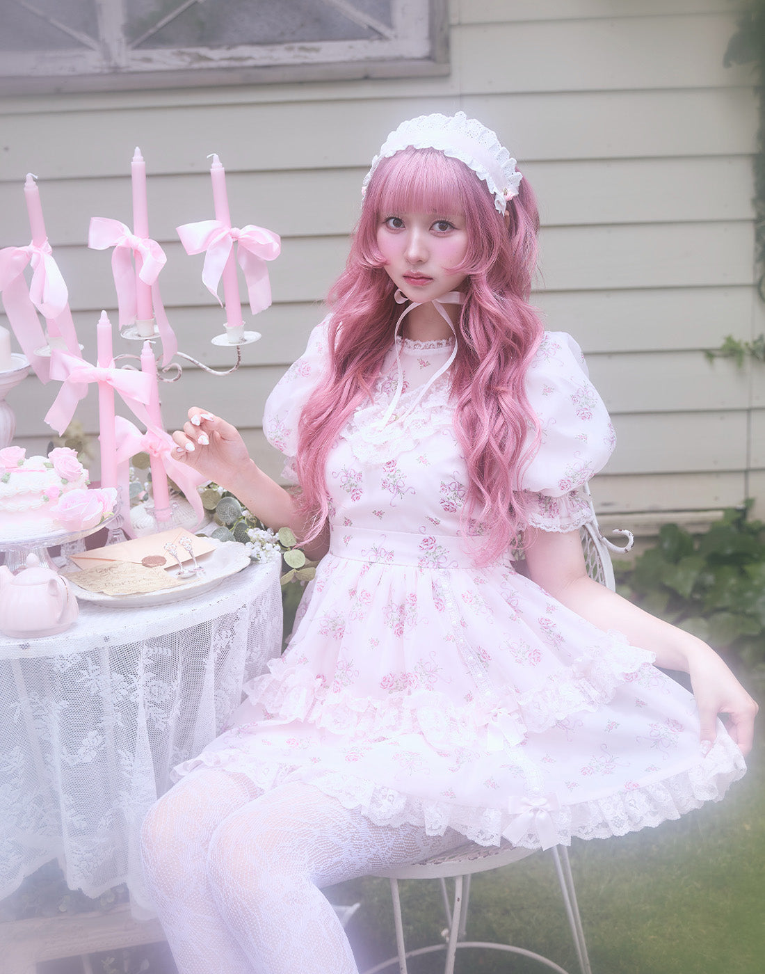 ワンピース FLOWER LACE BALLOON ONE PIECE FLOWER LACE BALLOON ONE PIECE