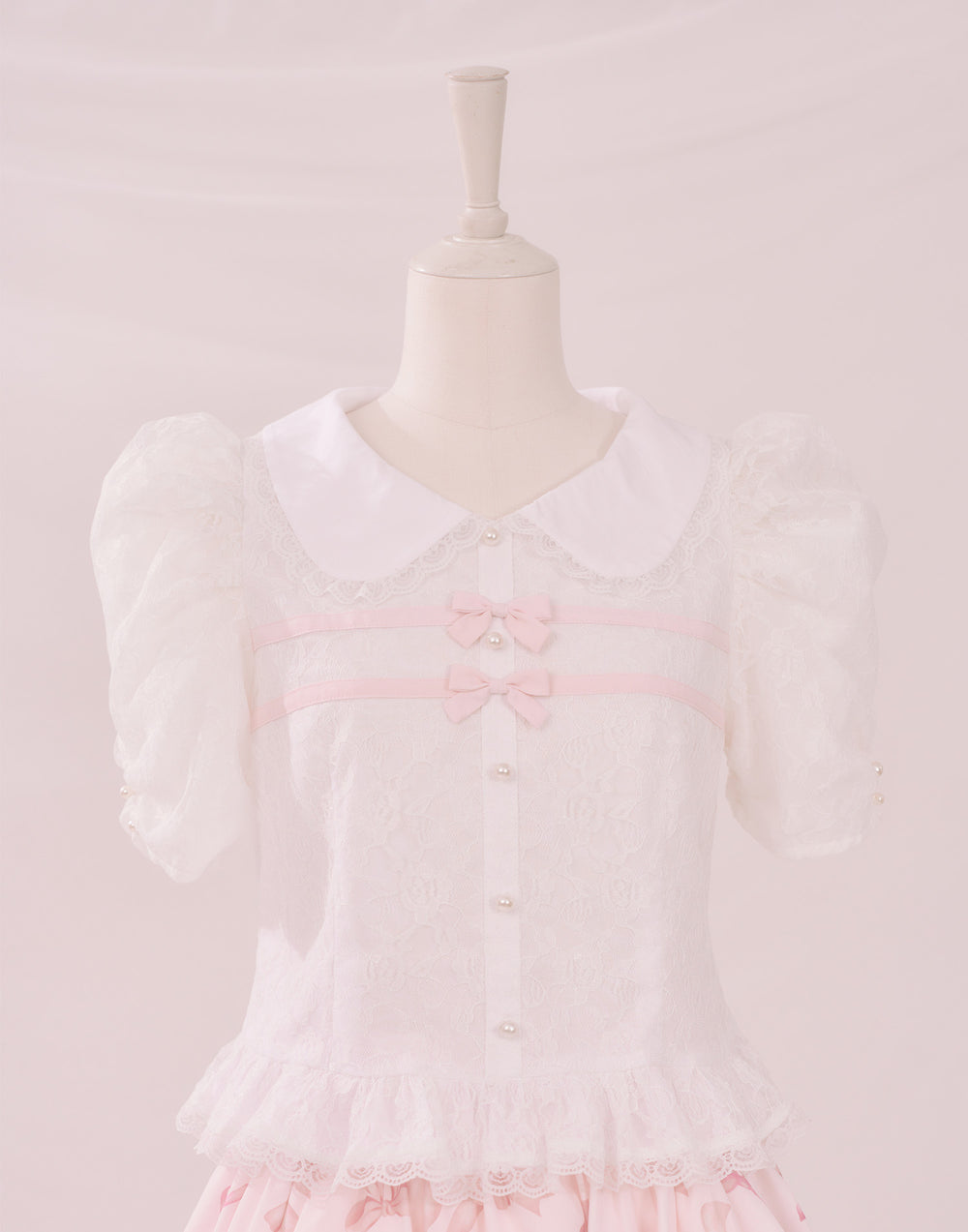 Twin ribbon lace blouse – mellfy memory