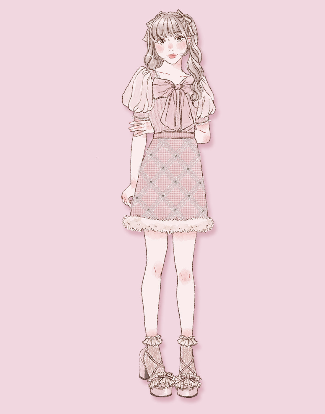 【5月発送】Sweet swan bijouスカート