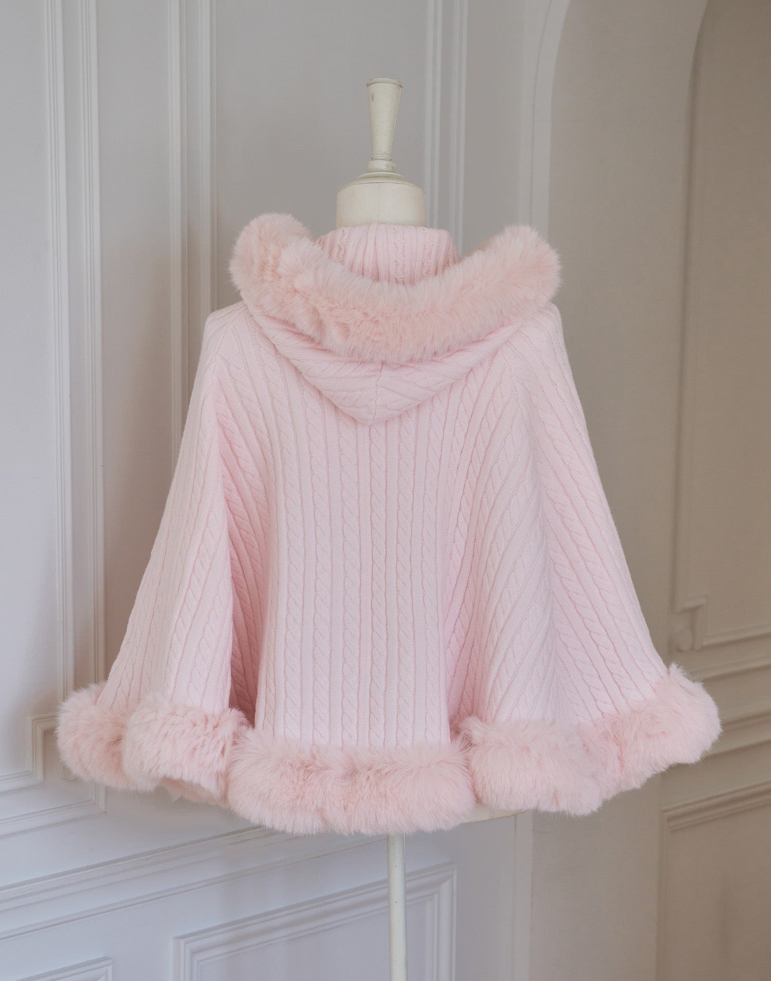 Fluffy Meringue Ribbon ニットポンチョ – mellfy memory