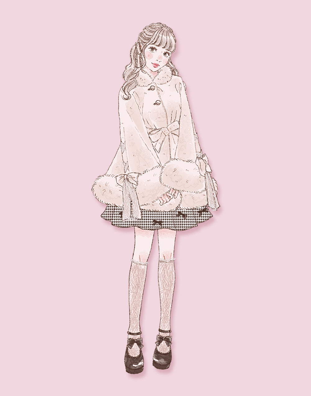 Milky Sugar ribbon poncho コート – mellfy memory
