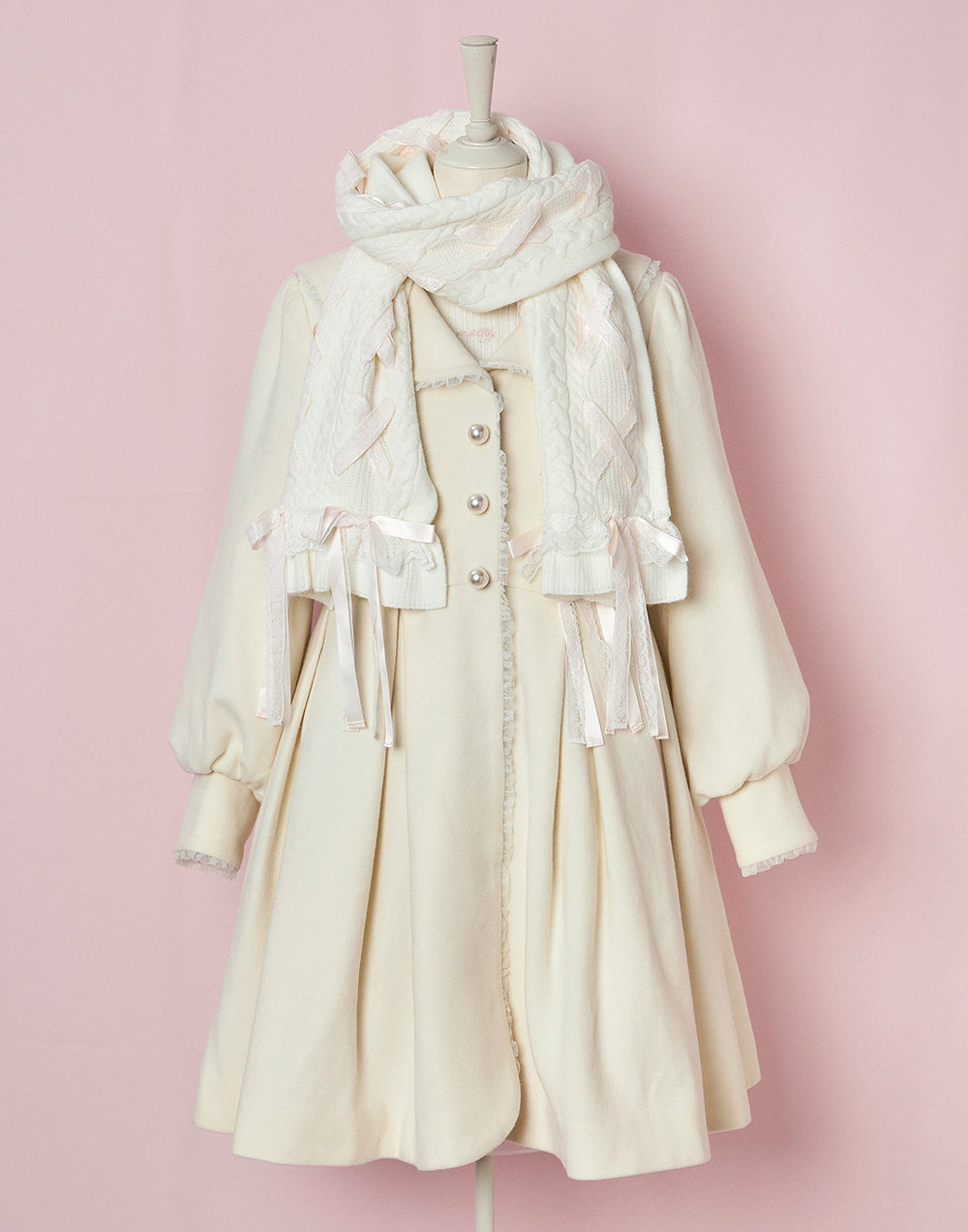 メルフィーメモリー Milky Sugar ribbon poncho コート Ribbon Milky Sugar JSK by Baby, the  Stars Shine Milky Sugar ribbon poncho コート