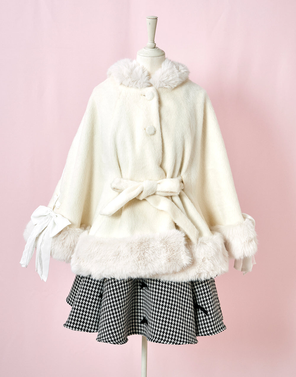 Milky Sugar ribbon poncho コート – mellfy memory