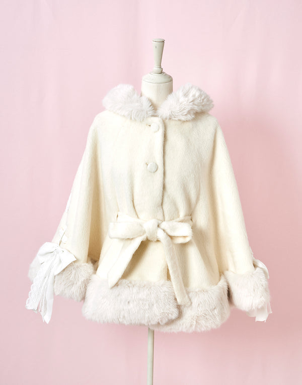 Milky Sugar ribbon poncho コート