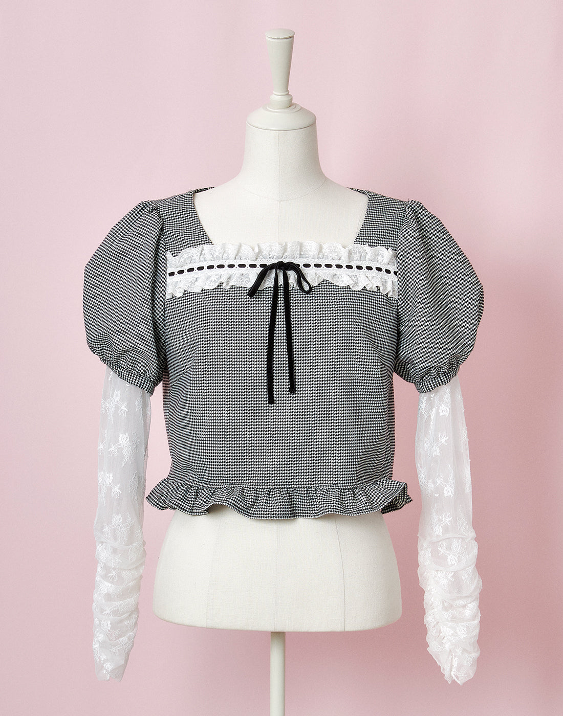 Like a doll classic check トップス