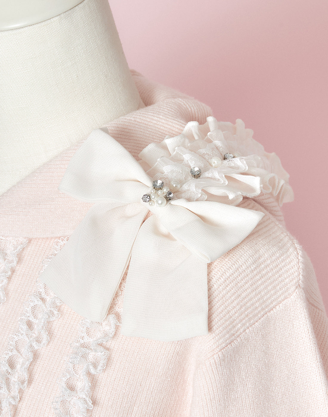 【10月発送】Ribbon ＆ lace ruffle headdress hoodie ニット