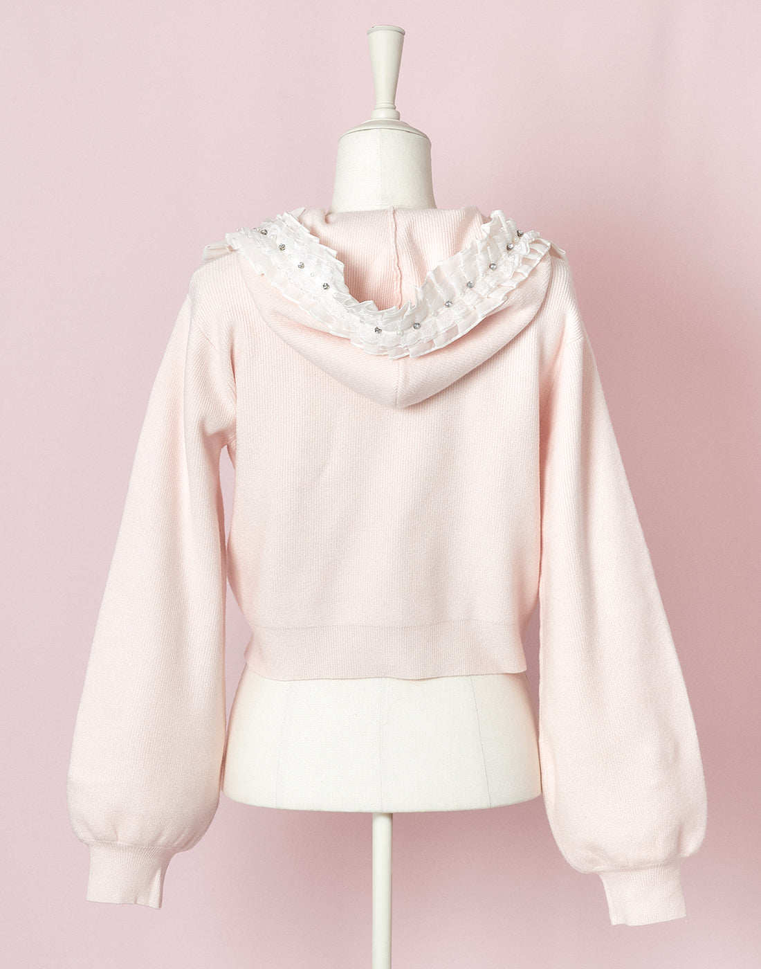 【10月発送】Ribbon ＆ lace ruffle headdress hoodie ニット