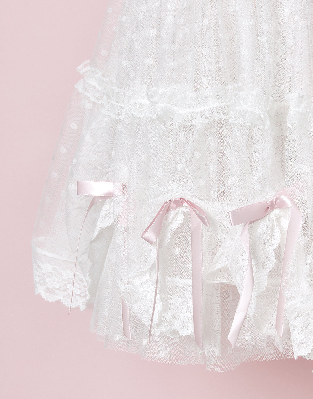 【10月発送】Tulle drape & ribbon スカート