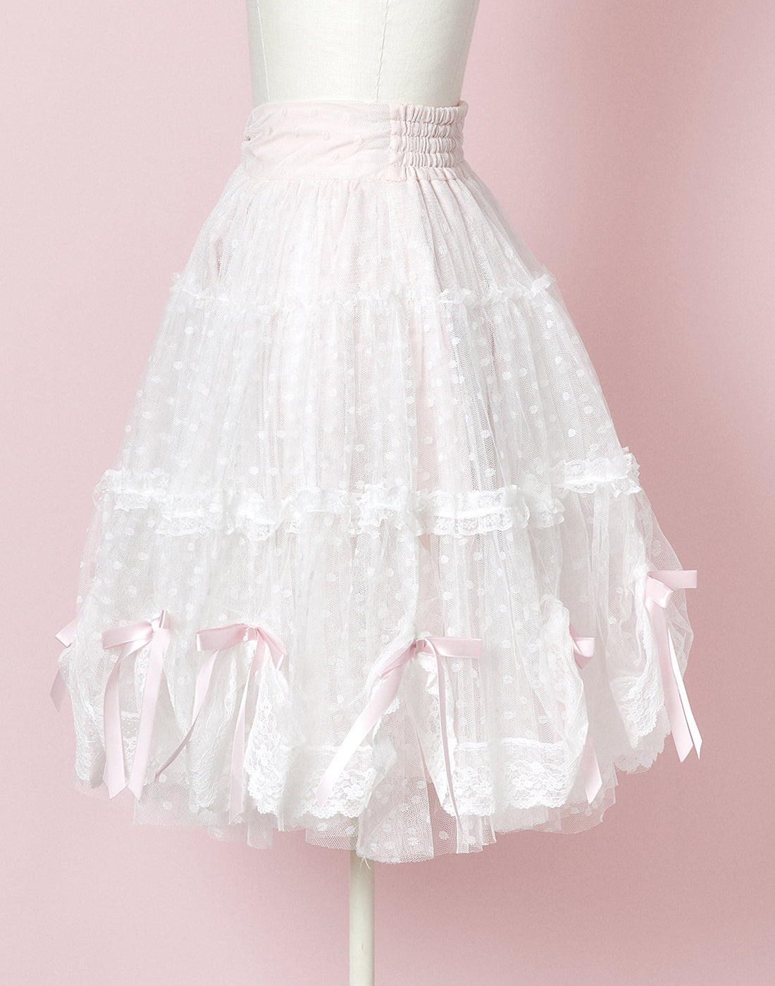 【10月発送】Tulle drape & ribbon スカート