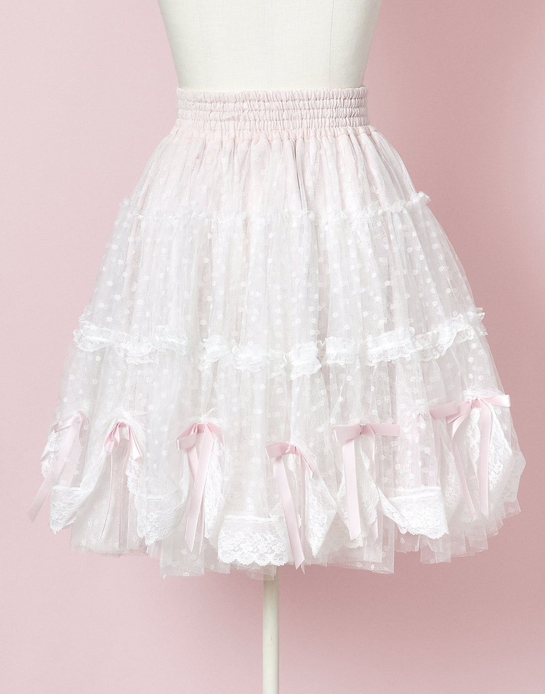 【10月発送】Tulle drape & ribbon スカート