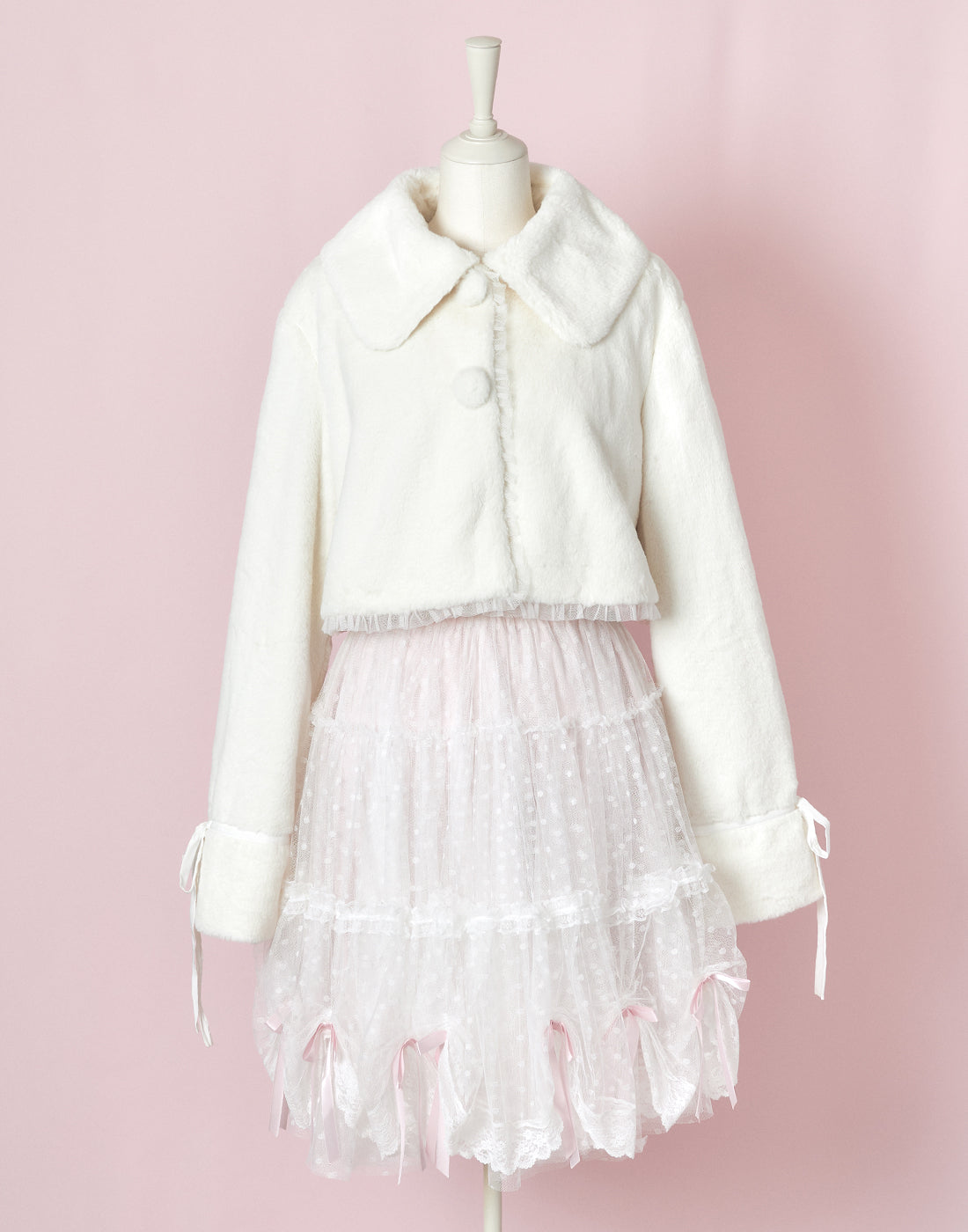 【10月発送】Tulle drape & ribbon スカート