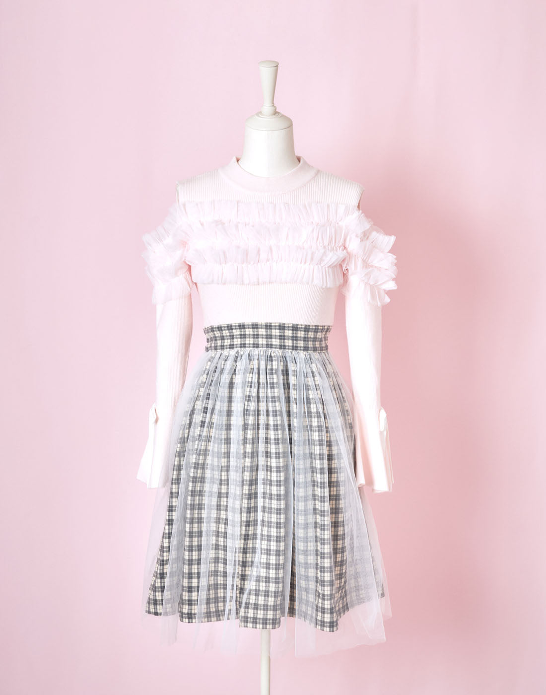 Sugar tulle & check ワンピース