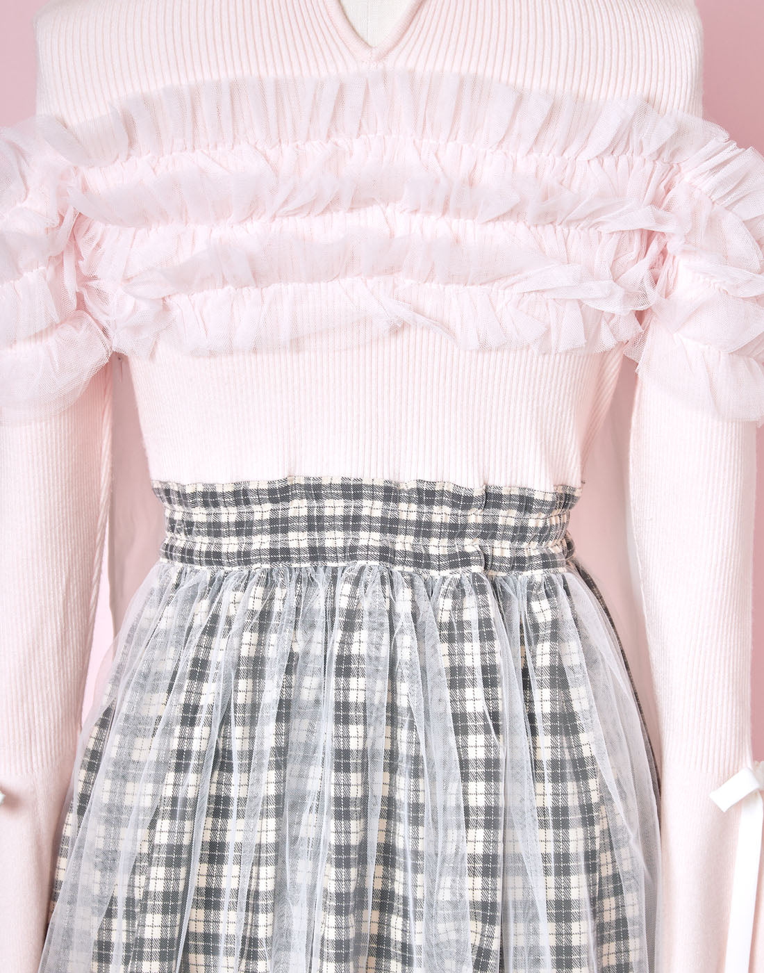 Sugar tulle & check ワンピース