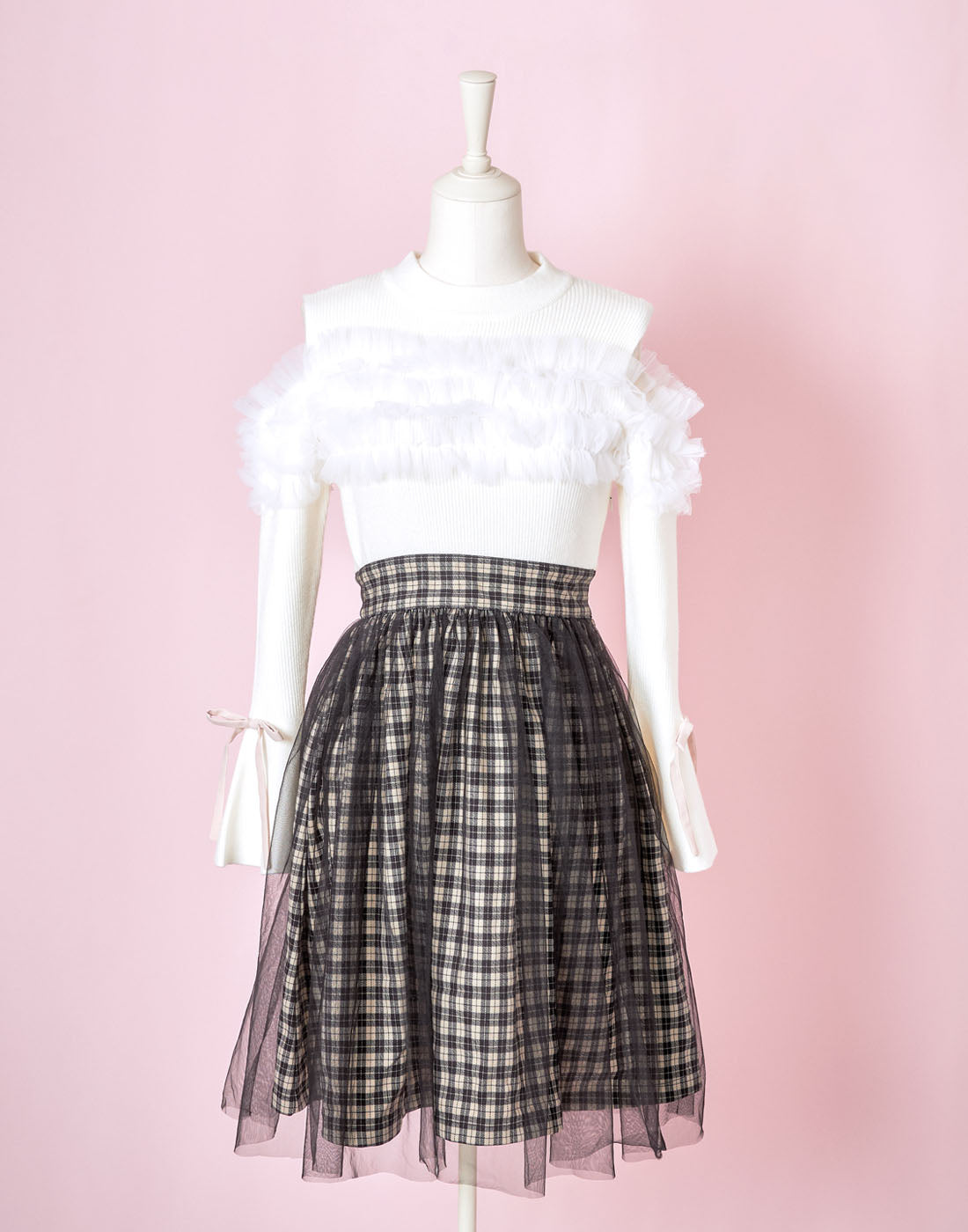 Sugar tulle & check ワンピース