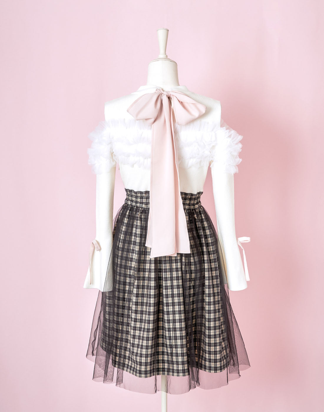 Sugar tulle & check ワンピース