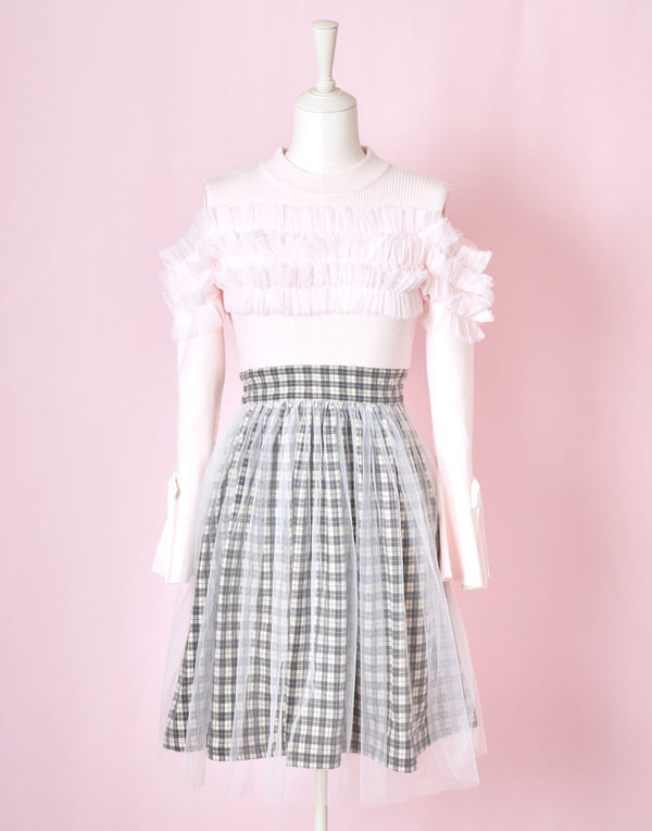 Sugar tulle & check ワンピース