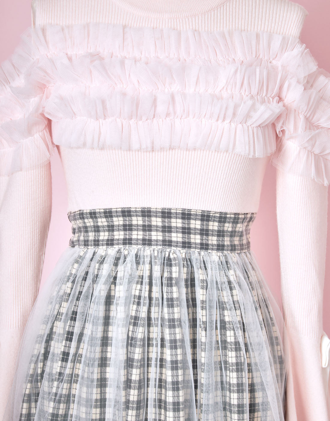 Sugar tulle & check ワンピース