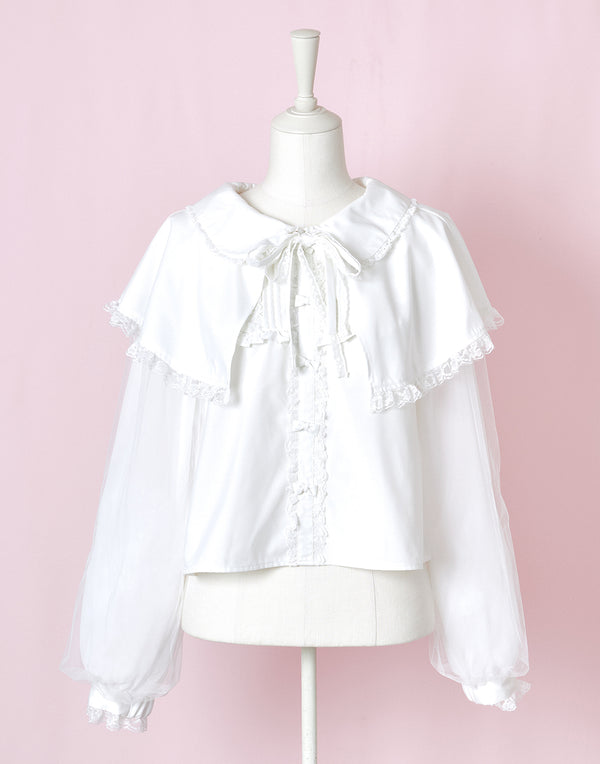 【3月発送】Dreamy mini ribbon cape ブラウス