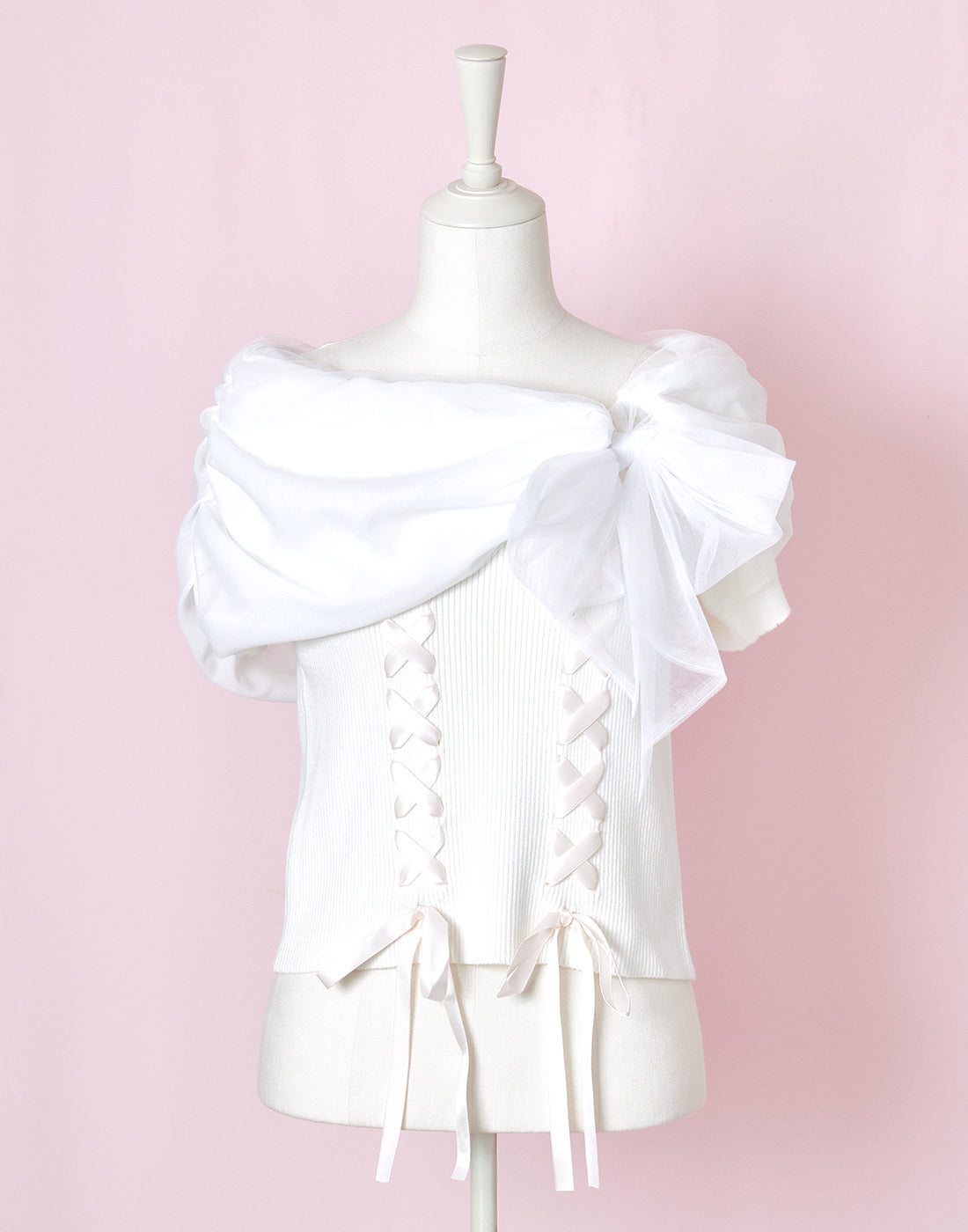 Melty tulle off-shoulder トップス – mellfy memory