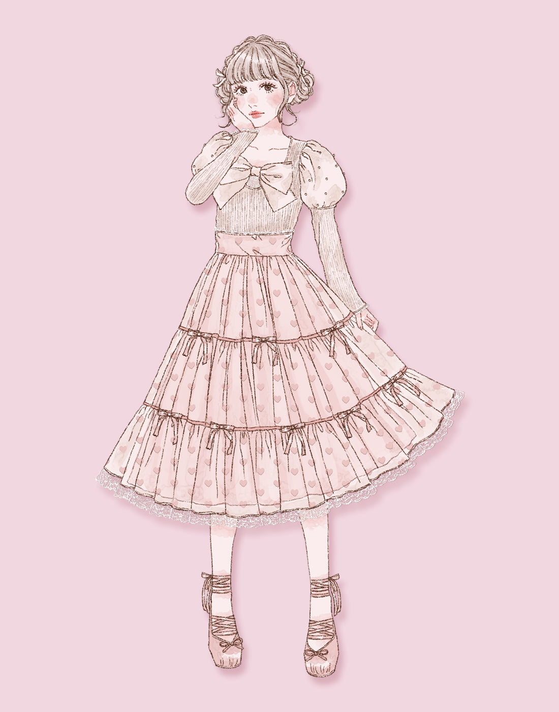 Dreamy heart tulle スカート