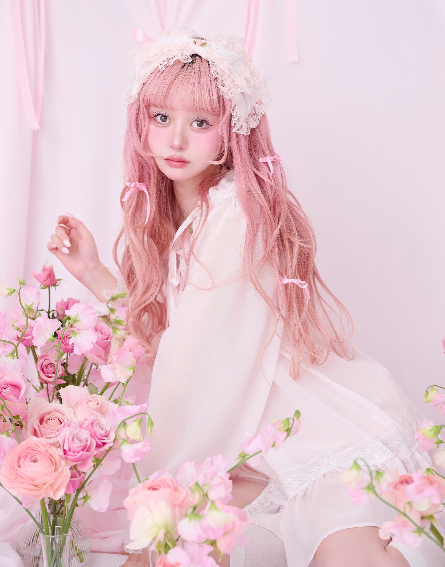 rosey ribbon head dress／Fiorforte – mellfy memory