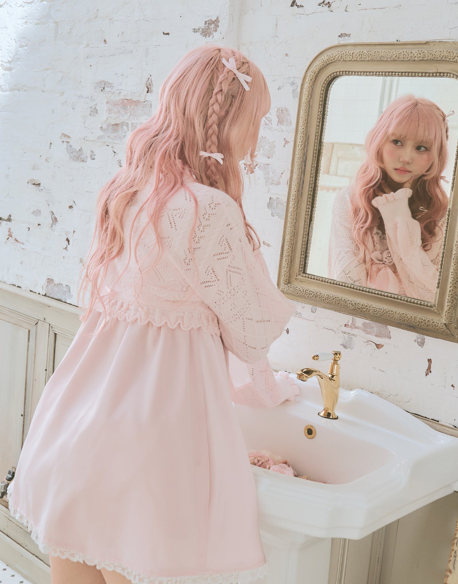 ワンピース rose satin baby doll Fiorforte rose satin baby doll – mellfy memory