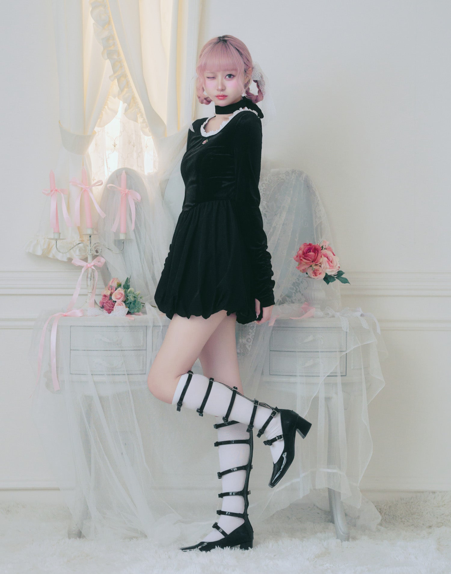 velour balloon onepiece – mellfy memory