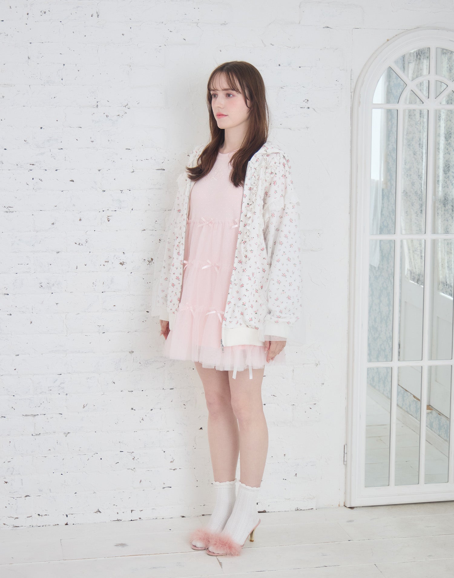 ribbon frill hood zip-up／Lolime – mellfy memory