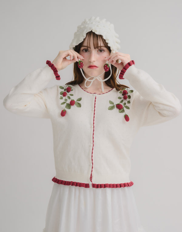 【POPUP先行販売】strawberry patch cardigan／Lolime