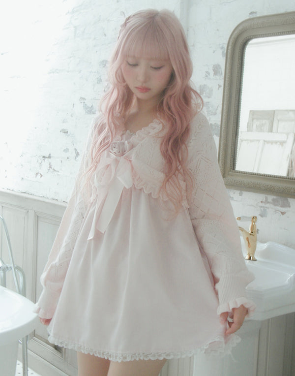 ribbon frill knit bolero／Fiorforte