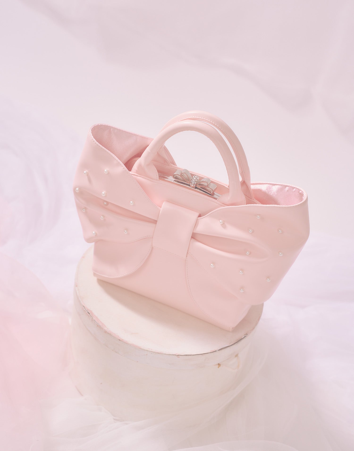 バッグ Mellfy pearl ribbon kiss-lock bag Mellfy pearl ribbon kiss-lock bag – mellfy memory