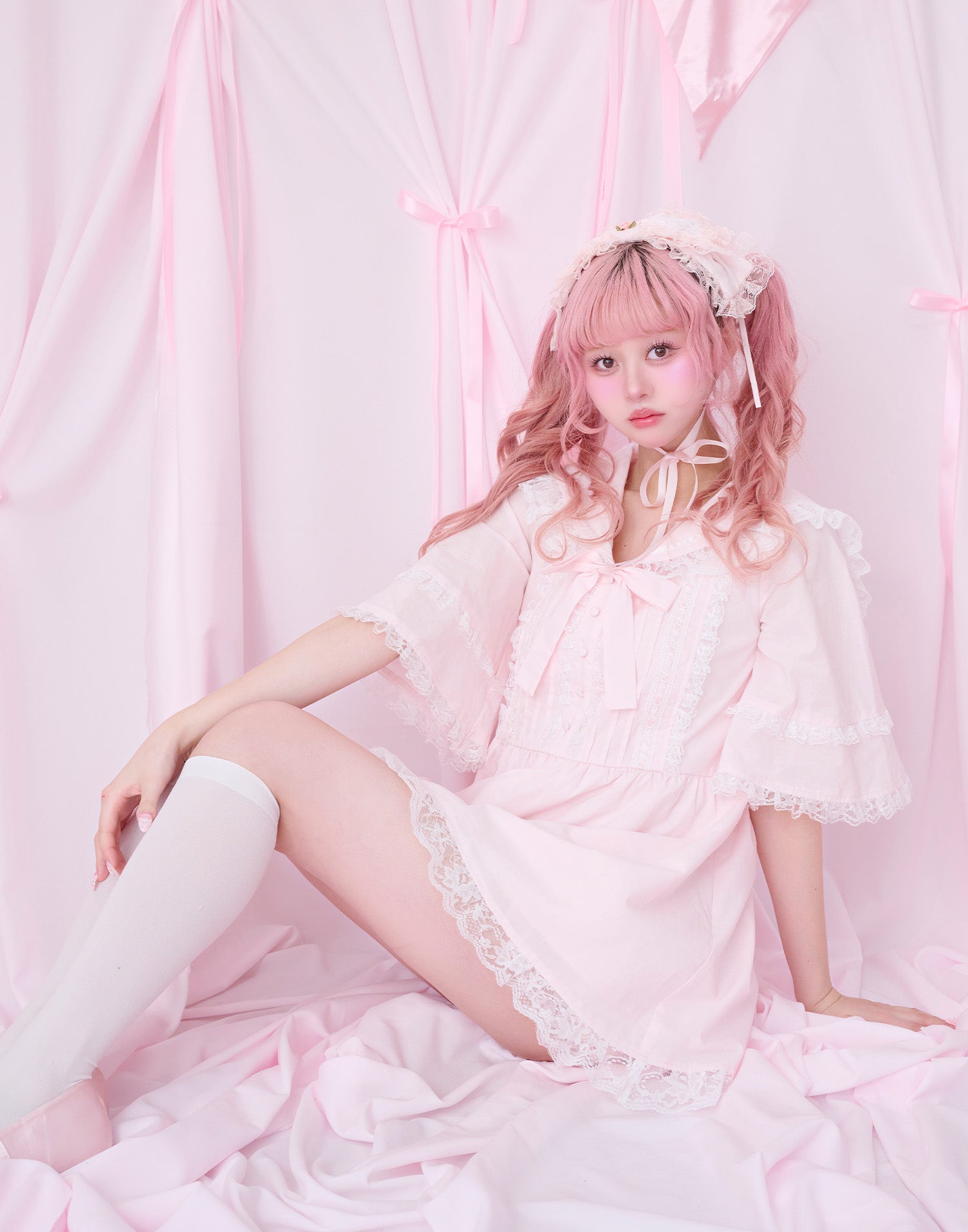ワンピース Fiorforte Rosy doll lace onepiece WHITE sweet dreamy sailor onepiece／Fiorforte – mellfy memory