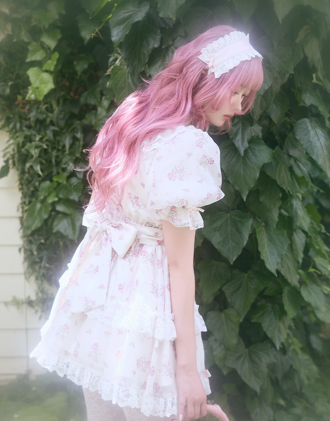 エピヌ　gather ribbon onepiece flower エピヌ gather ribbon onepiece flower epine gather ribbon