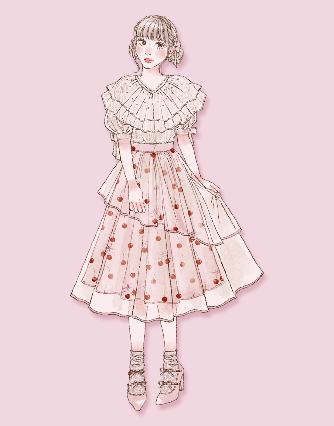 【3月発送】Sweet magic cherryスカート
