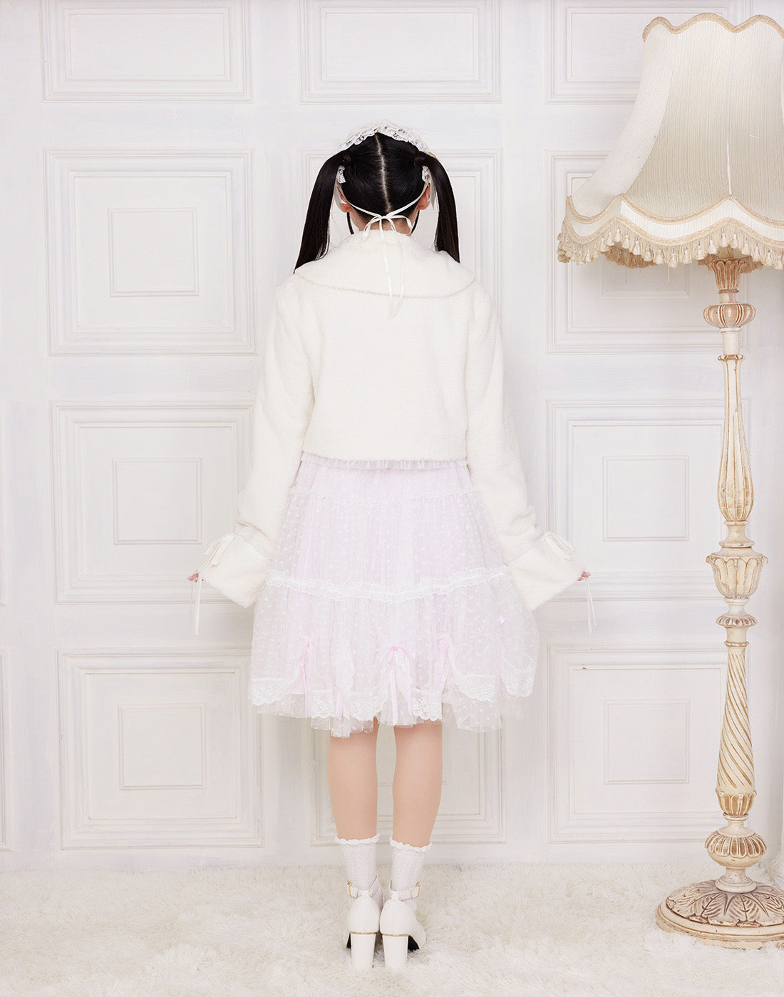 【10月発送】Tulle drape & ribbon スカート