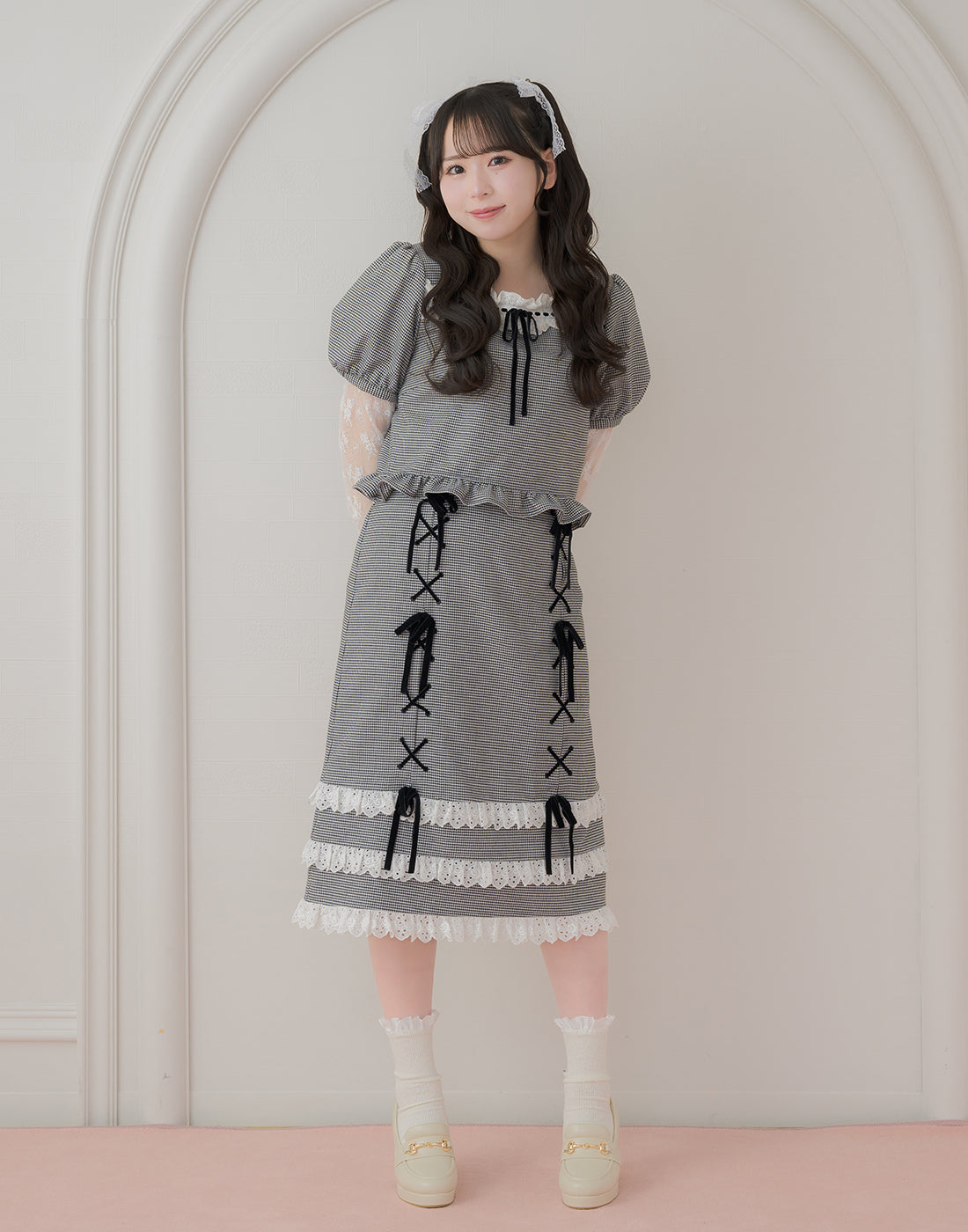 Like a doll classic check tight スカート