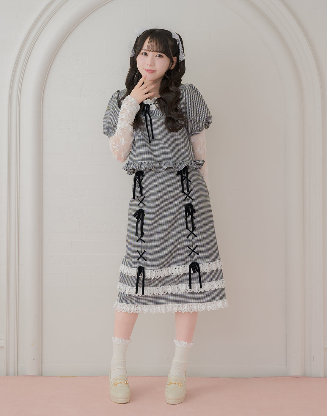 Like a doll classic check tight スカート