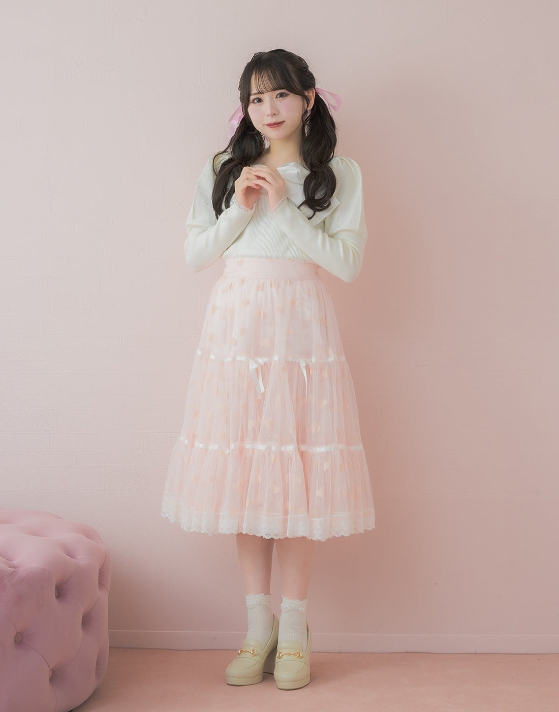 Dreamy heart tulle スカート