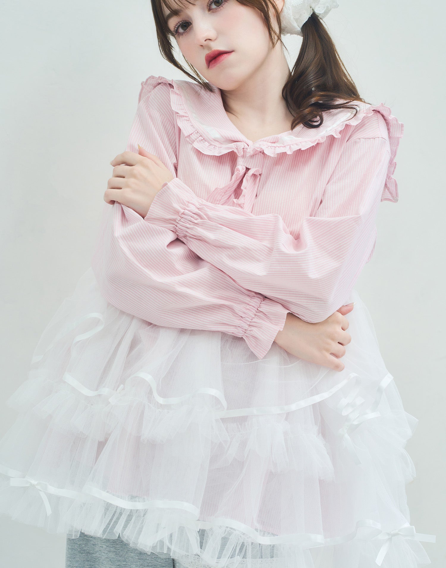 Tulle & Stripe sailor tunic／Lolime（Mサイズ・LLサイズ展開