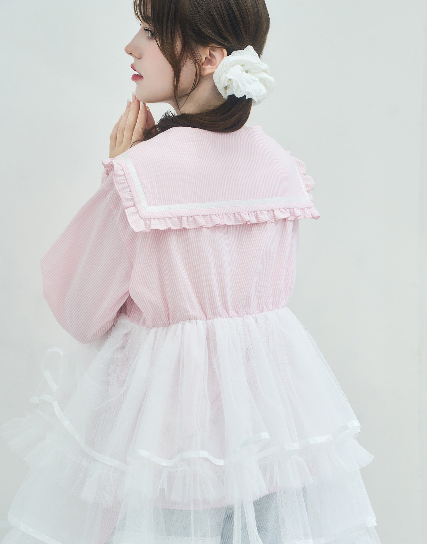 Tulle & Stripe sailor tunic／Lolime（Mサイズ・LLサイズ展開