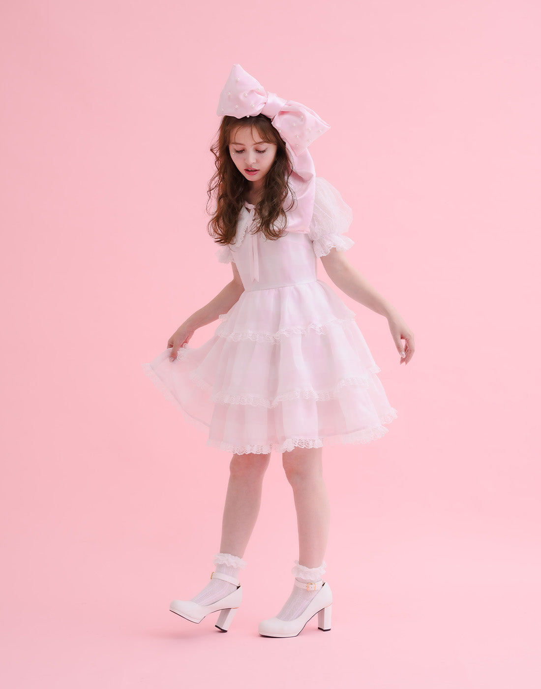 Fairy gingham tiered doll ワンピース Fairy gingham tiered doll ワンピース – mellfy memory
